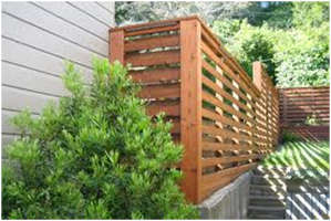 Wooden Horizontal Louver Fence